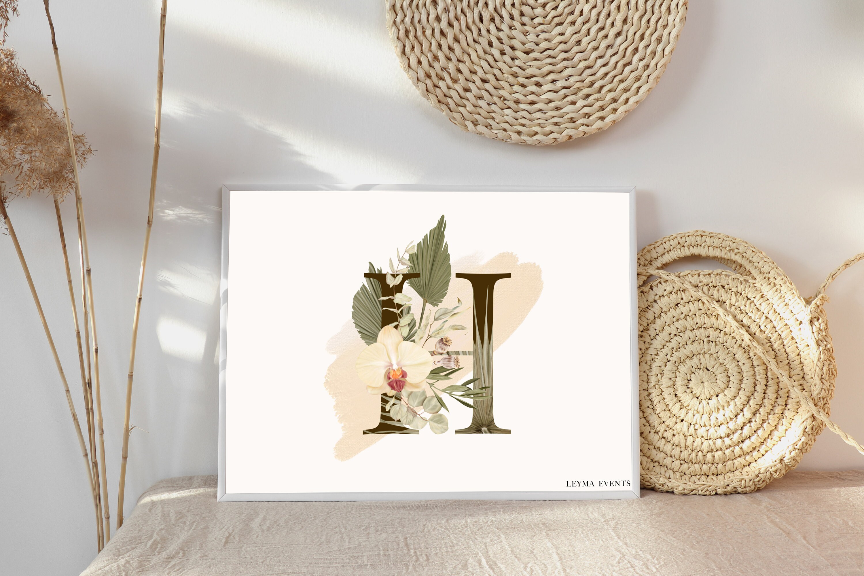 Affiche Personnalisée, Lettre Prénom, Affiche Lettre Fleurie, Décoration