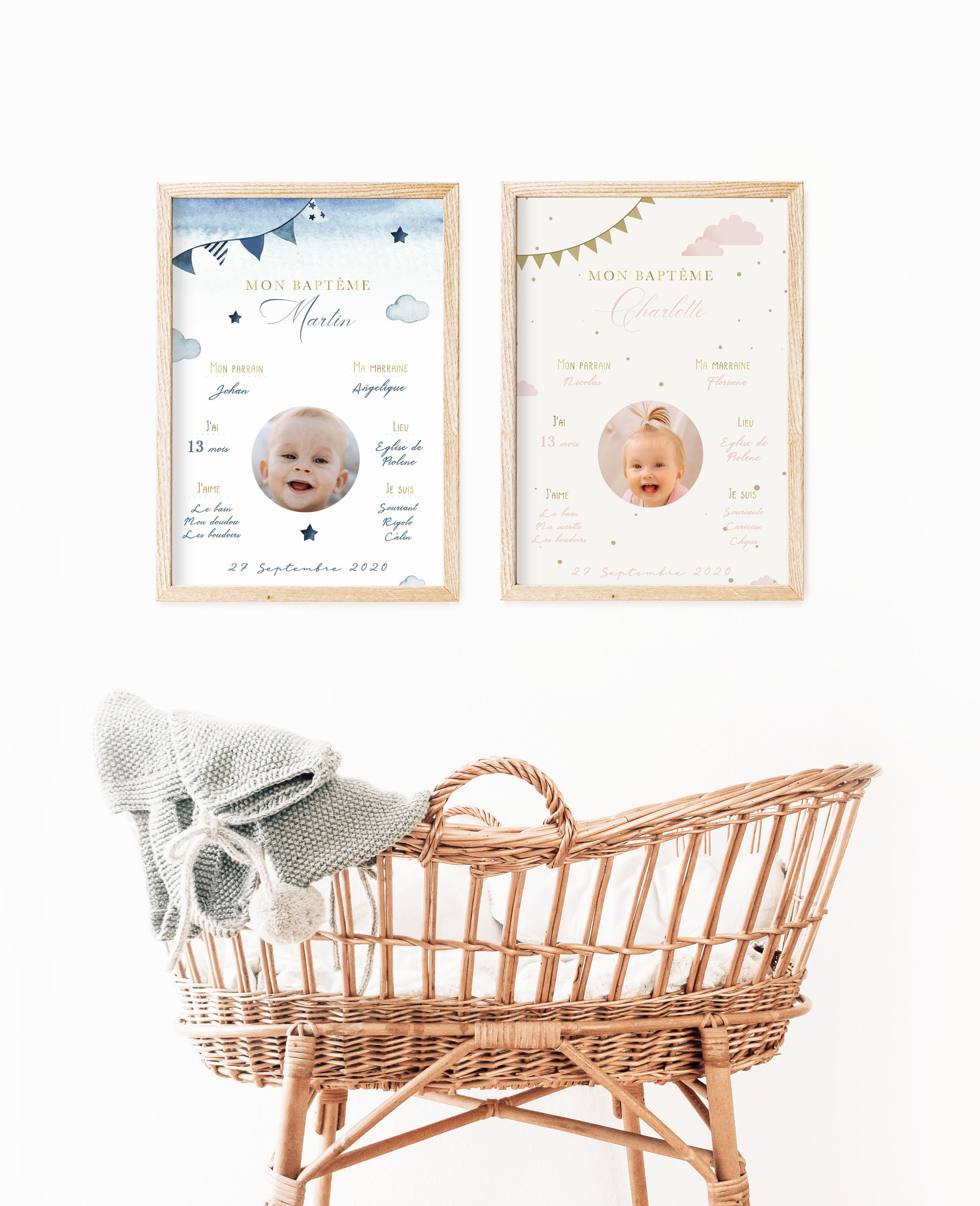 Affiche Personnalisée, Affiche Naissance, Bébé Fille, Garçon, Décoration Enfant