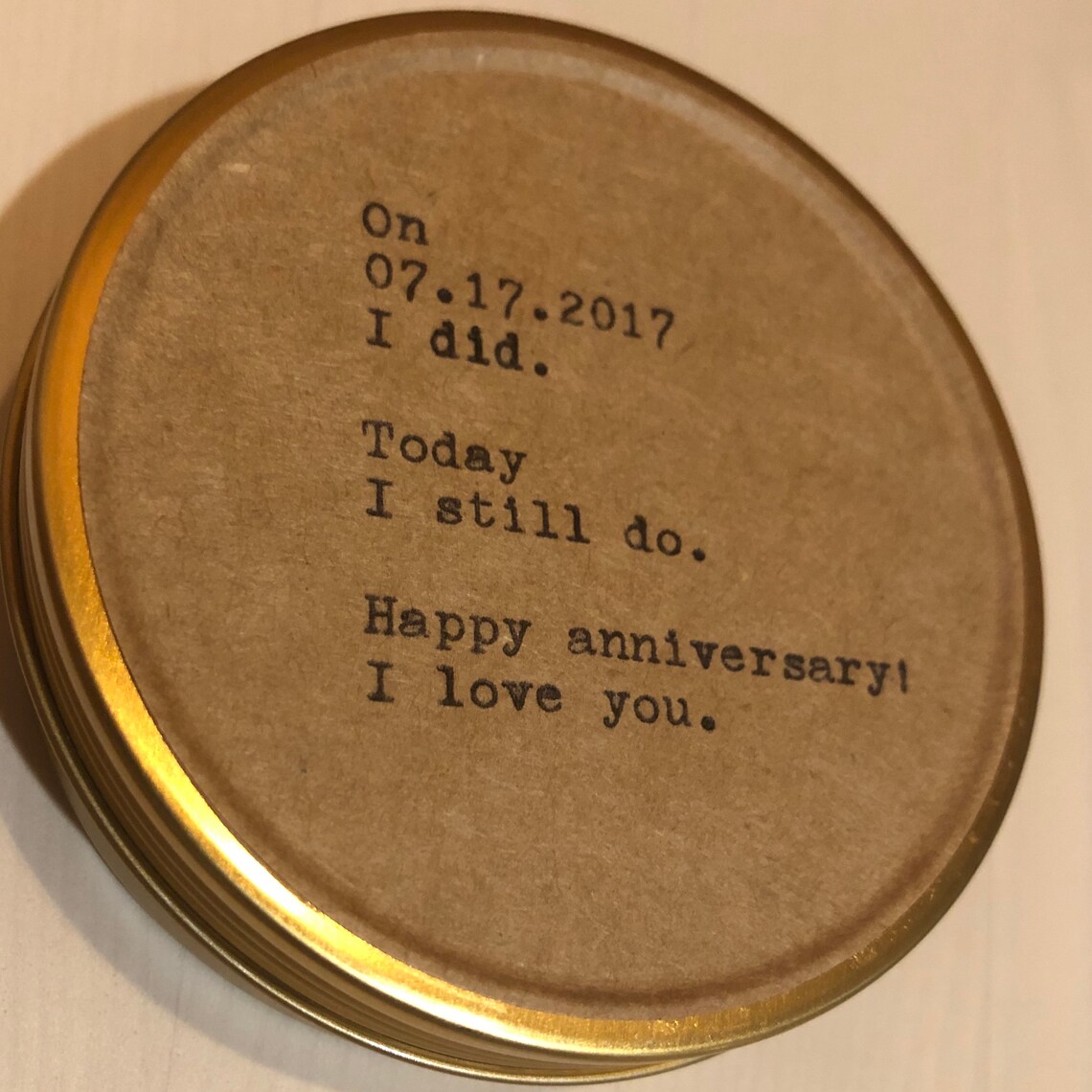 Personalized Typewriter Candle Tin Essential Oil Soy Etsy