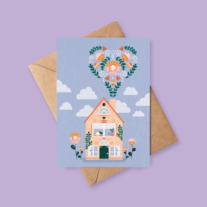 Carte postale | Maison avec coeur