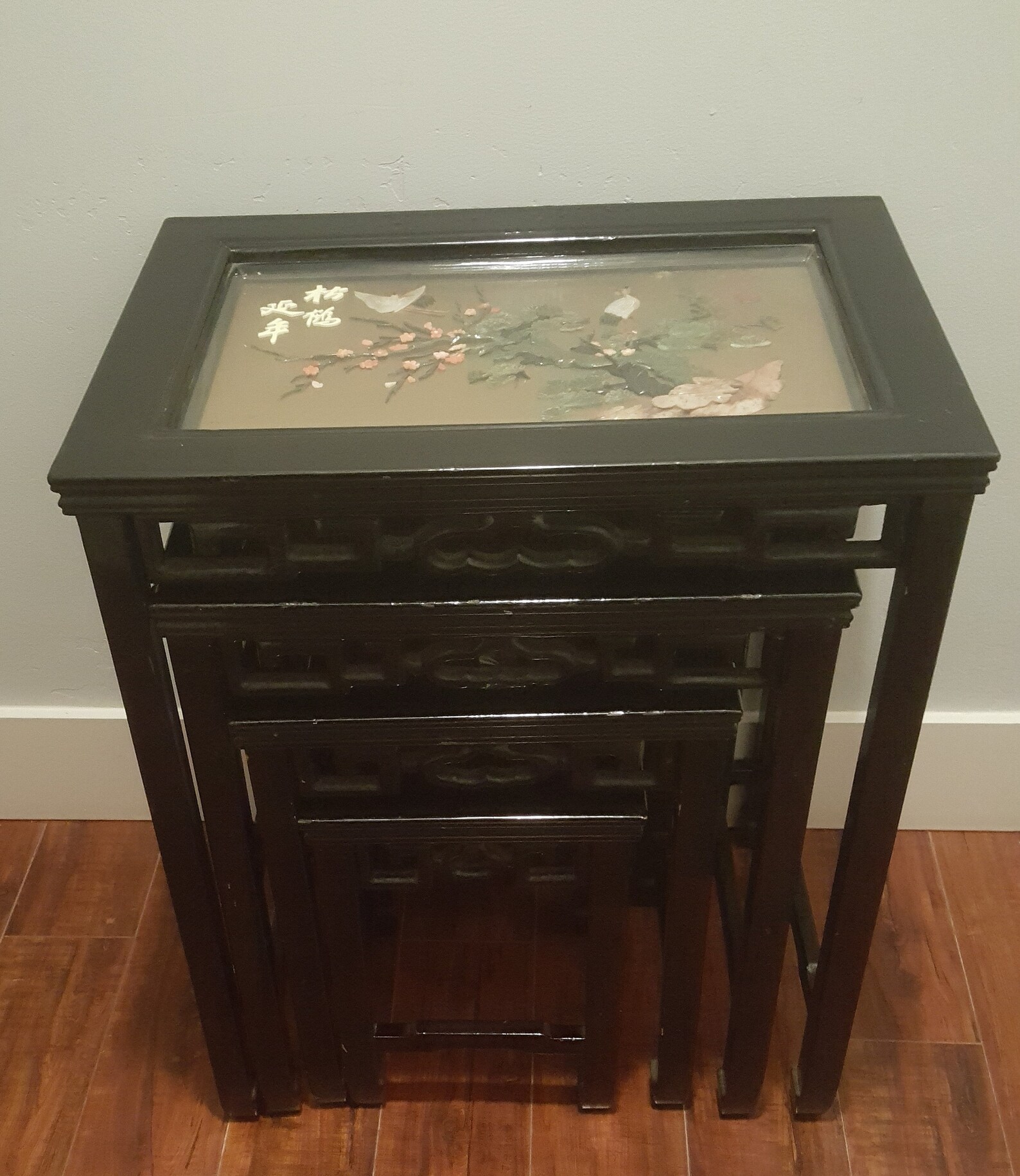 Vintage Oriental Themed Nesting Tables Set of 4 Jade pieces Etsy