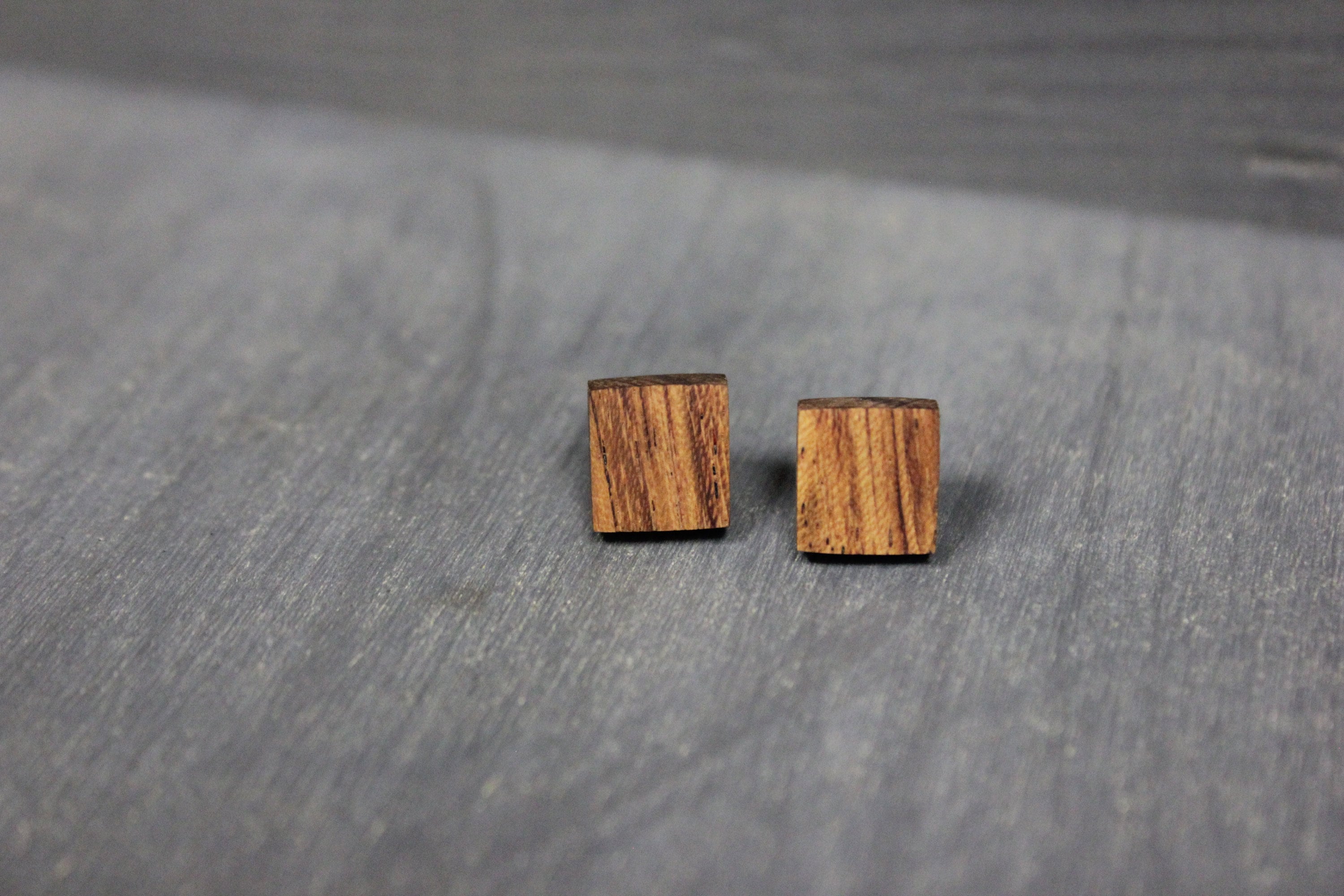Wooden earrings stud handmade earrings made of natural wood Etsy