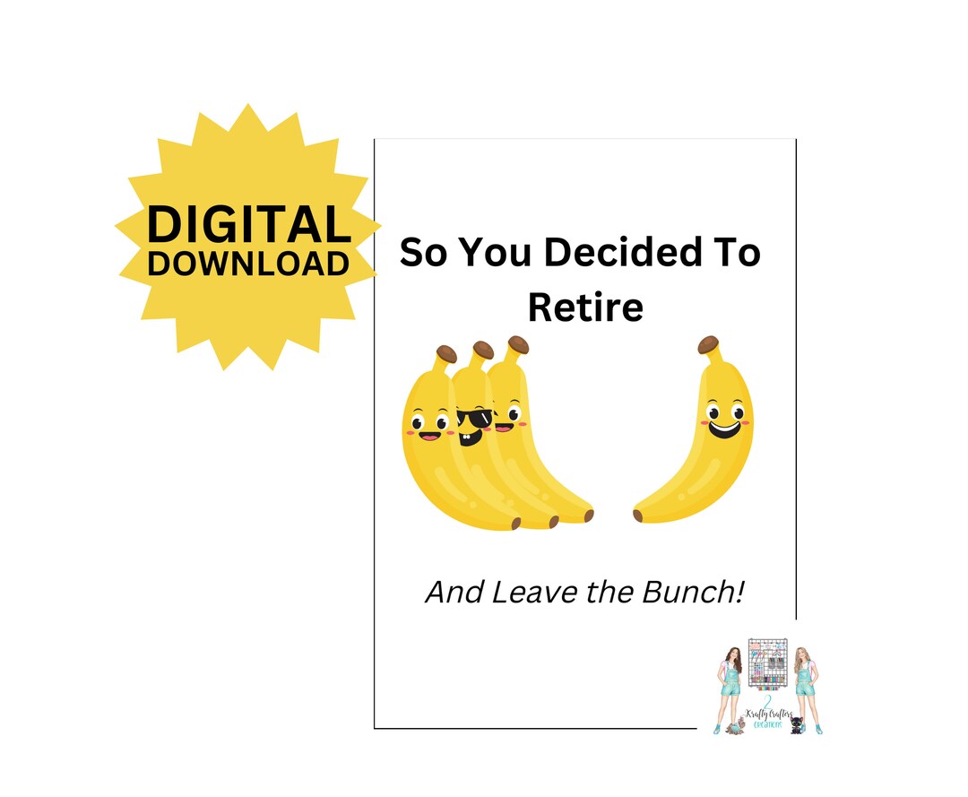 Funny Retirement Card With Bananas so You Decided to Etsy