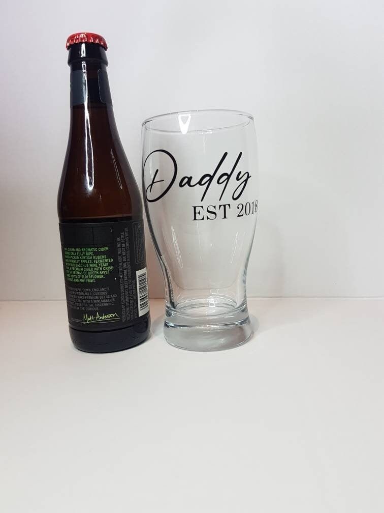 Personalised Fathers Day Gift Pint Beer Glass Daddy Dad Etsy