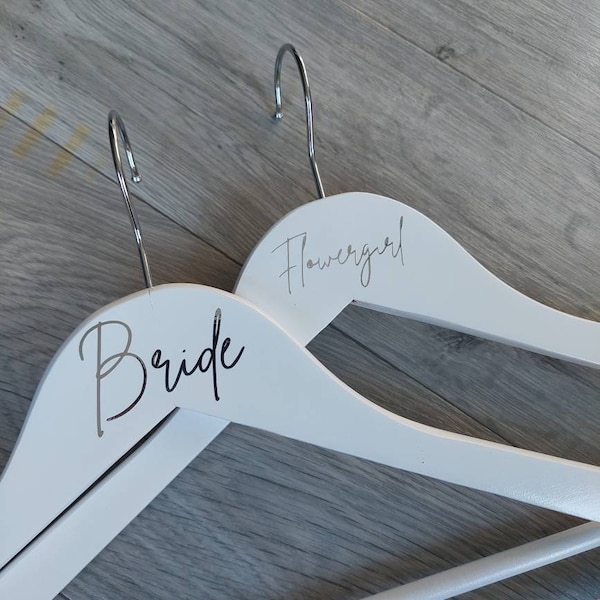 Personalised Wedding Hangers for Brides, Bridesmaids, Mother of the Bride, Groom, Maid of Honour Dress Hanger, Wedding Dress Hanger