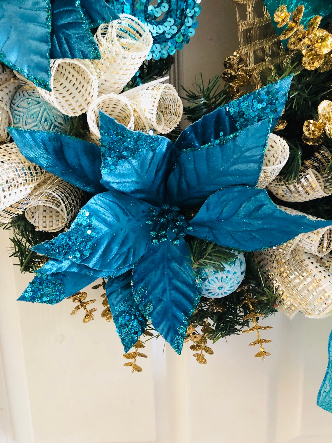 Teal Christmas Wreath 