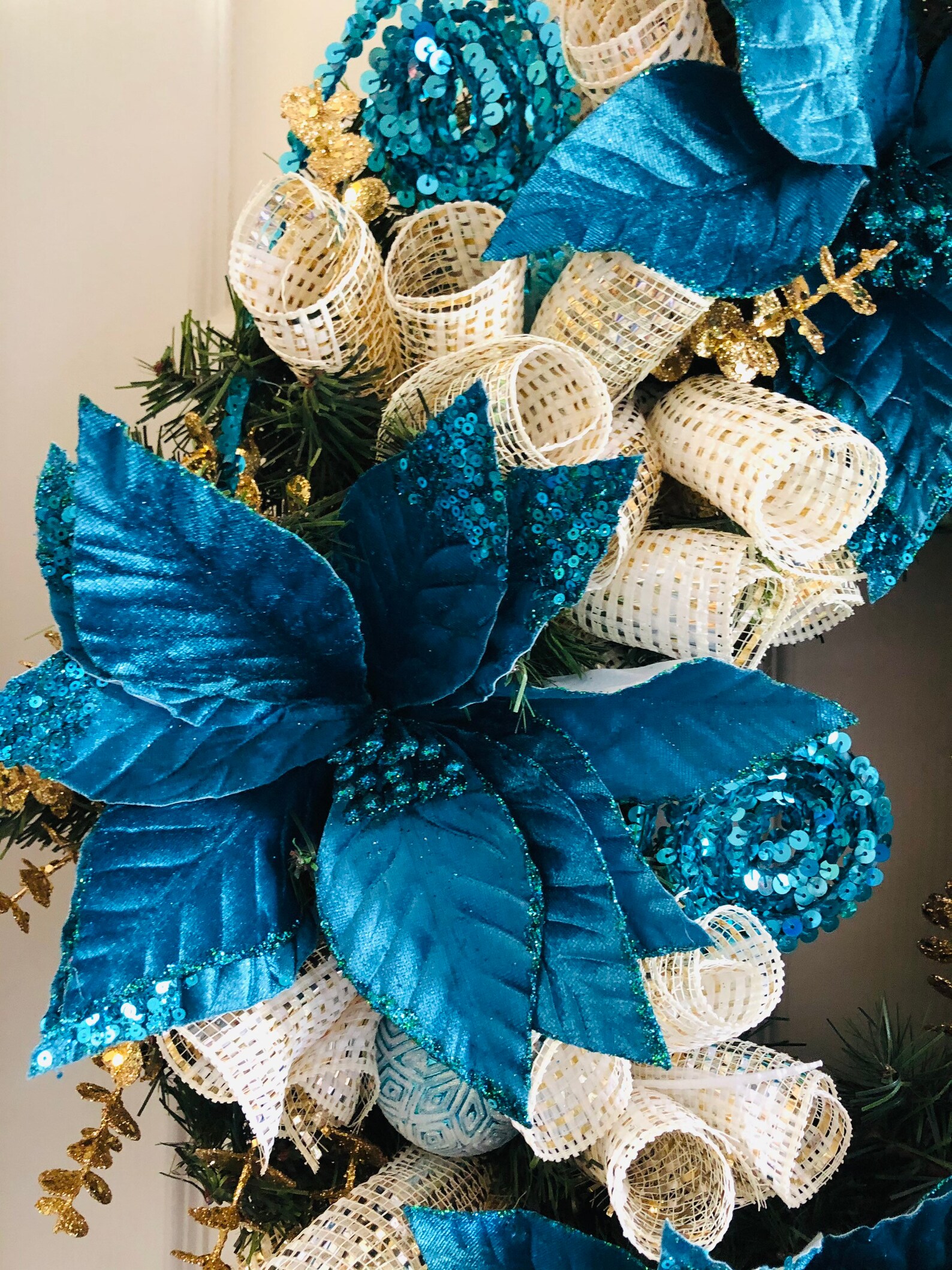 Teal Christmas Wreath 