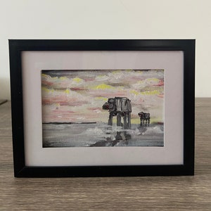 Handpainted Star Wars Inspired Framed Canvas
