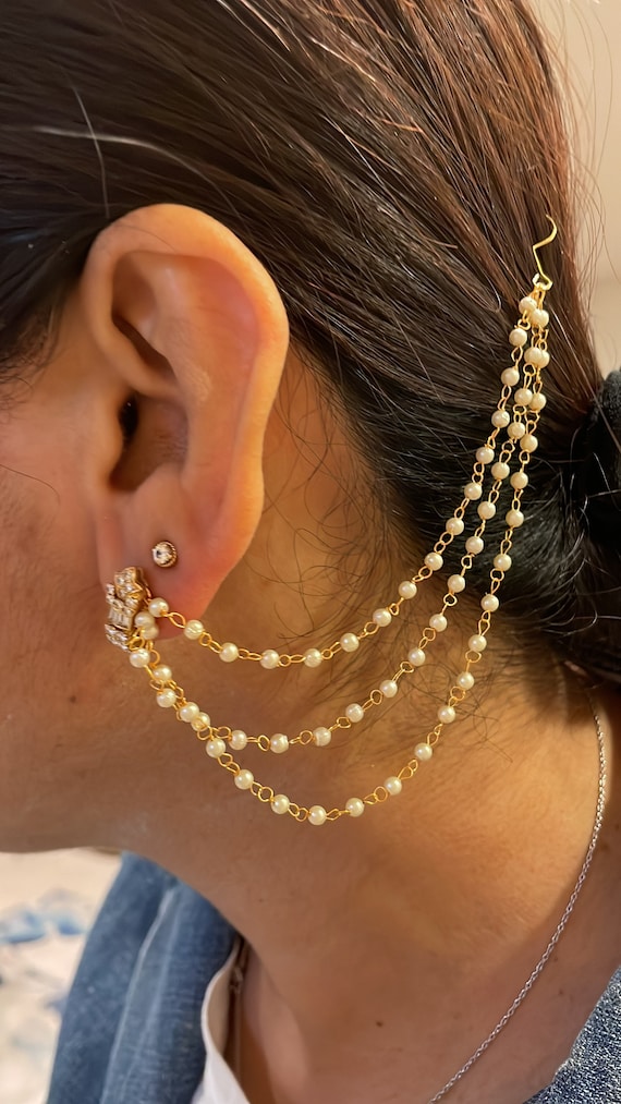 Chain Loop Drop-back Earrings | Dainty Gold Vermeil on Sterling Silver