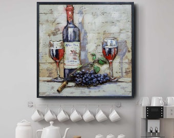 Wine Metal Wall Art Etsy