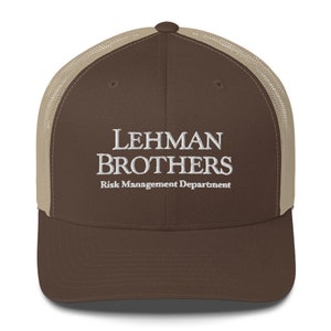 Lehman Brothers Cap, Risk Management Department 2008 Embroidered Trucker Hat