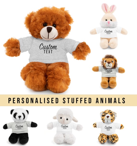 Oso personalizado, peluches de texto personalizados, regalos personalizados  para bebés, regalos personalizados para baby shower, conejitos, leones,  ovejas y pandas -  España