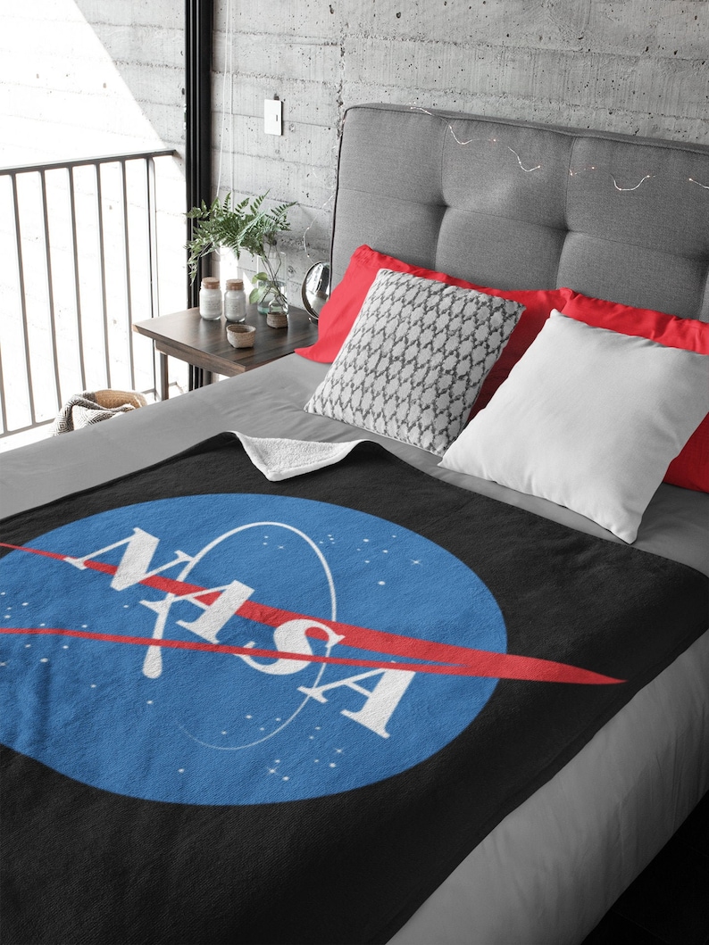 Nasa Blanket Space Logo Bed Throw Nasa Bedroom NASA Etsy