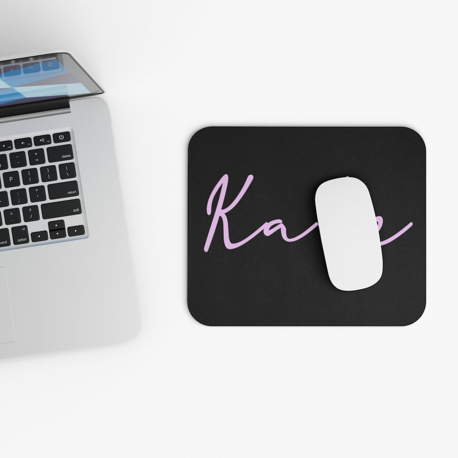 Custom Mouse Pad Name Printed Back To School Black Mouse Pad Etsy