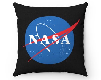 Multicolor 18x18 Final Frontier Gear Funny NASA Nerd Logo Parody Science Astronomy Astronaut Throw Pillow 
