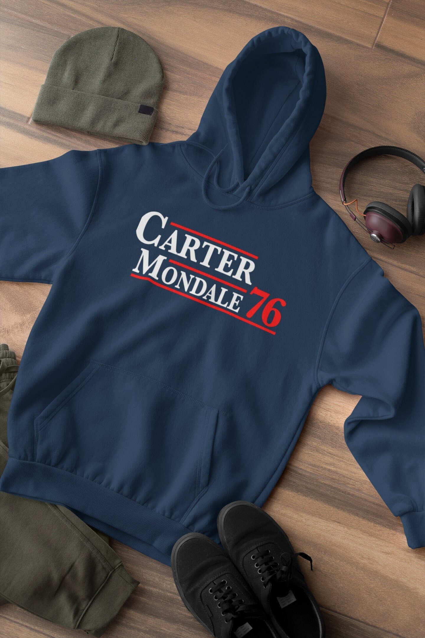 Carter Mondale Hoodie Jimmy Carter Retro 1976 Campaign Hooded Sweatshirt