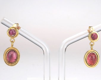 Earrings / Plugs Tourmaline Silver Gold plated