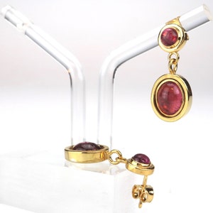 Earrings / studs tourmaline silver gold plated image 8