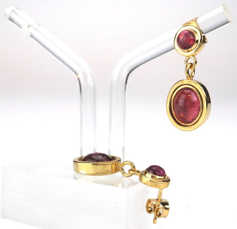 Earrings / studs tourmaline silver gold plated image 8