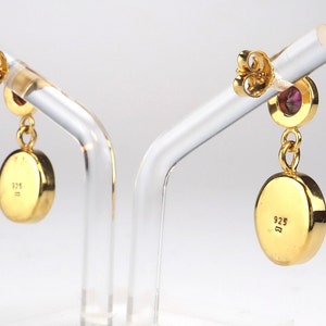 Earrings / studs tourmaline silver gold plated image 6