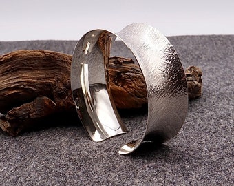 Silver bangle, hammered finish