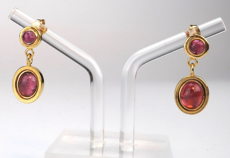 Earrings / studs tourmaline silver gold plated image 5