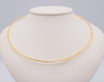 Choker five-row bicolor gold silver stainless steel