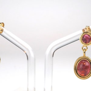 Earrings / studs tourmaline silver gold plated image 7