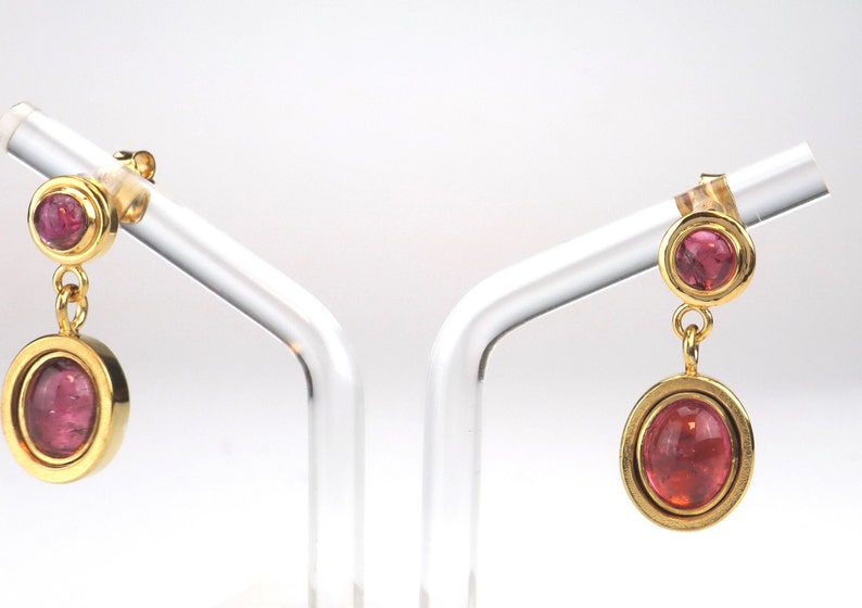 Earrings / studs tourmaline silver gold plated image 7