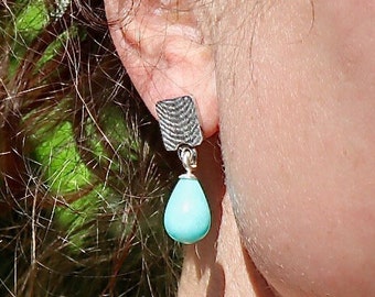 Earrings Amazonite Silver Ossa Sepia