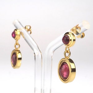 Earrings / studs tourmaline silver gold plated image 4