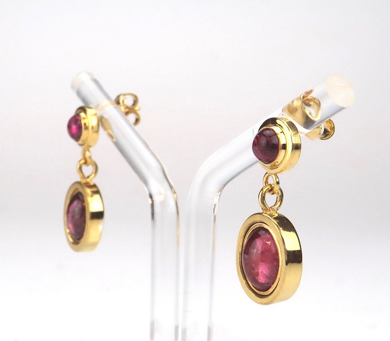 Earrings / studs tourmaline silver gold plated image 4