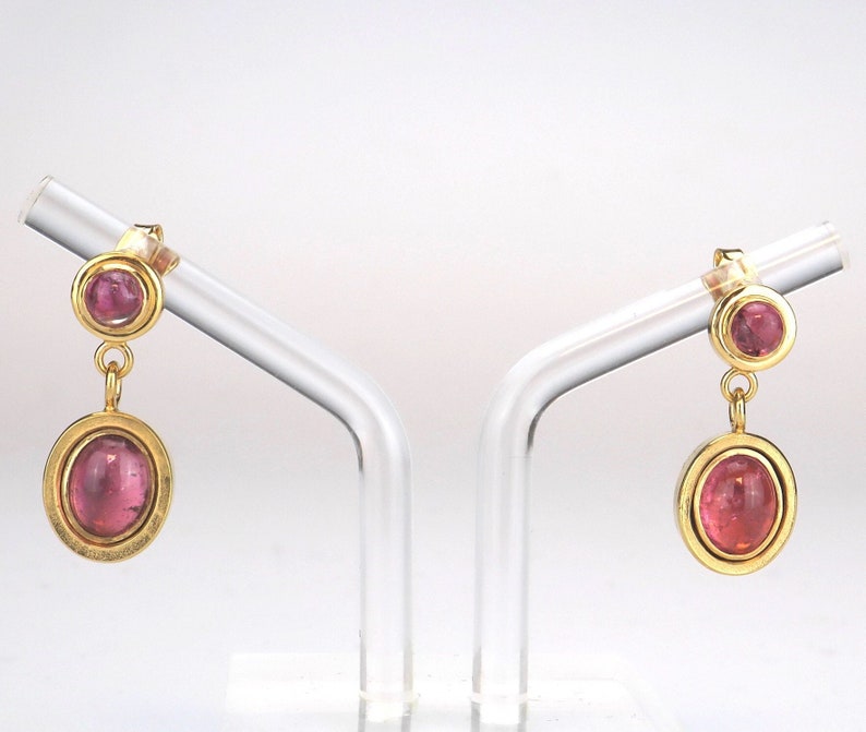 Earrings / studs tourmaline silver gold plated image 2