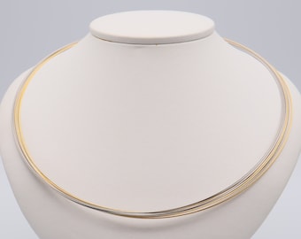Choker nine-row bicolor gold stainless steel