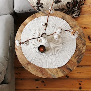 White Macrame Coasters, Wedding Table Decor, Boho Bridal Shower Centerpieces,  Handmade Rustic Placemats