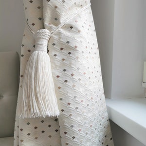 Handmade Cotton Macrame Curtain Tieback with Tassel: Bohemian Decor