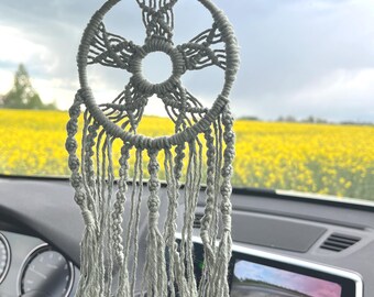 Mini Makramee Traumfänger Auto Anhänger: Boho Rückspiegel Anhänger