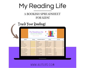 My Reading Life: A KIDS Bookish Spreadsheet Google Sheets Digital Reading Log - Automatic Reading Data - Digital TBR - Reading Challenge