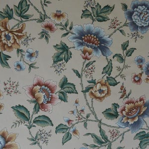 26 yards available / Vintage Indienne Jacobean Style Curtain Fabric /100% Cotton / Shabby Chic Cottage Granny Core Grandmillennial Victorian