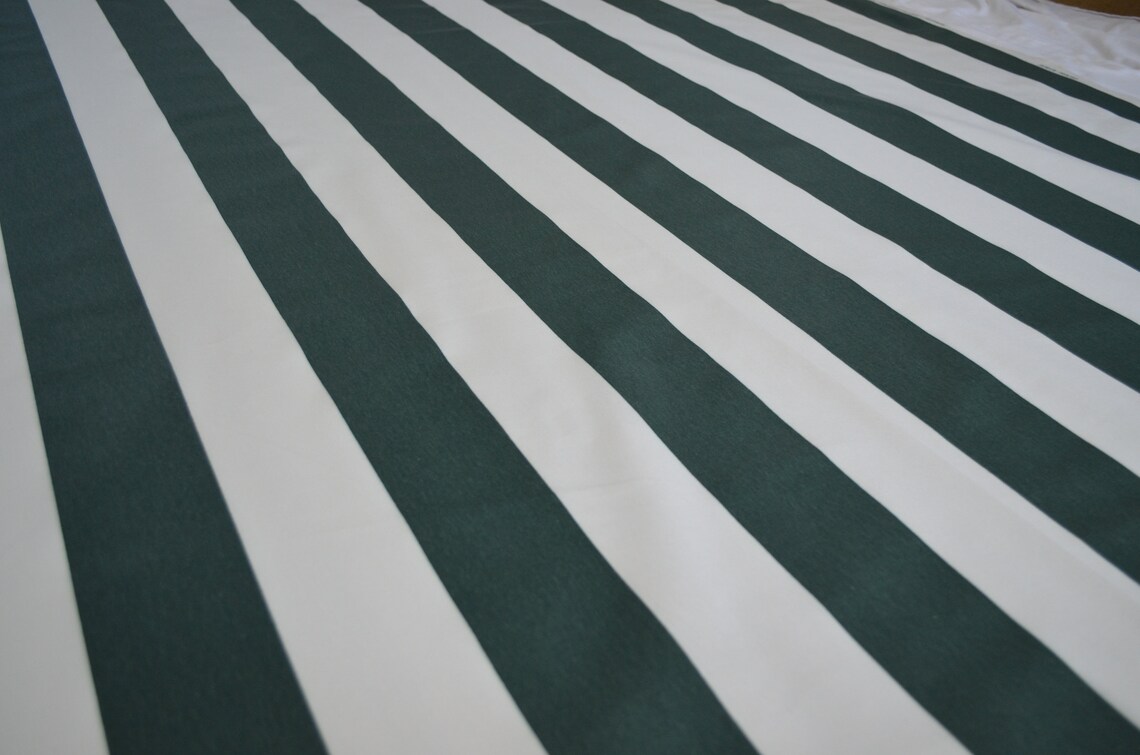 Large GREEN and WHITE AWNING Stripe / Vintage Waverly Chintz / | Etsy