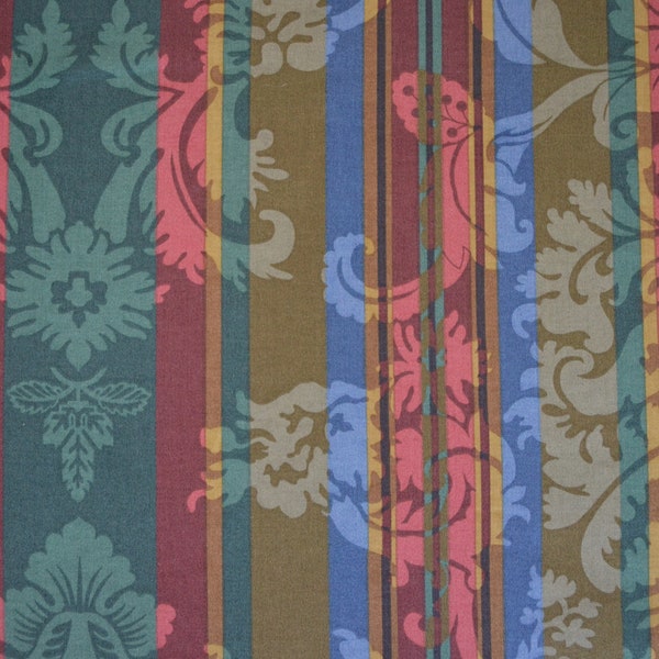 JEWEL TONE DAMASK Style Print /  30+ yards available / 10.50 per yard / Vintage Upholstery Fabric