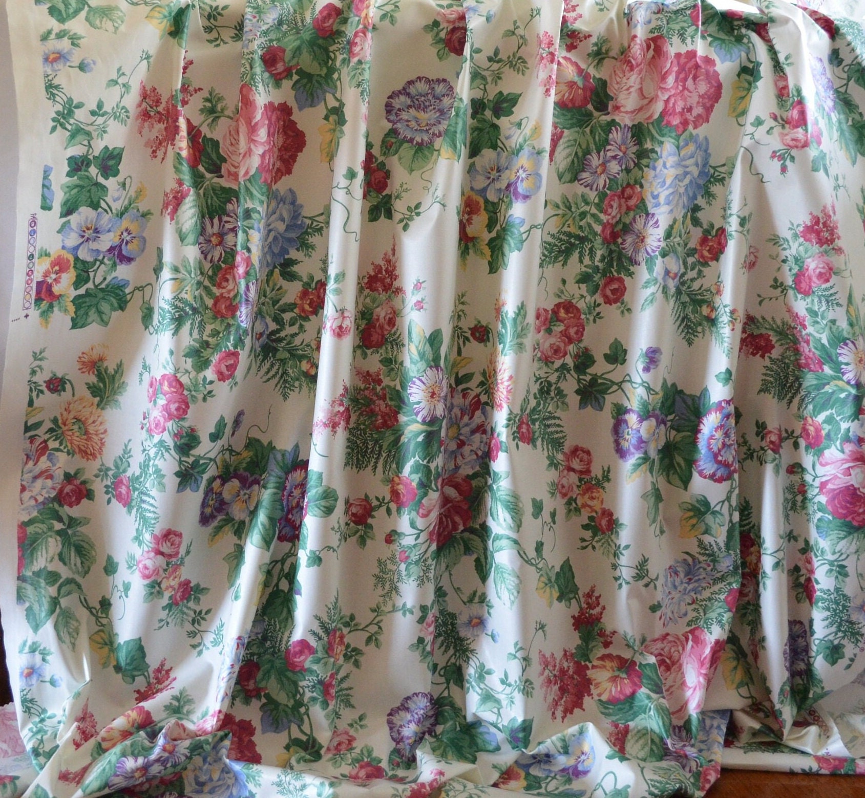 40 Yds /VTG Large Scale FLORAL CHINTZ / 100% Cotton / 56 - Etsy