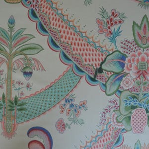 ON HOLD Vintage P. Kaufmann Indienne Curtain Fabric /100% Cotton / Shabby Chic Cottage Granny Core Grandmillennial Victorian