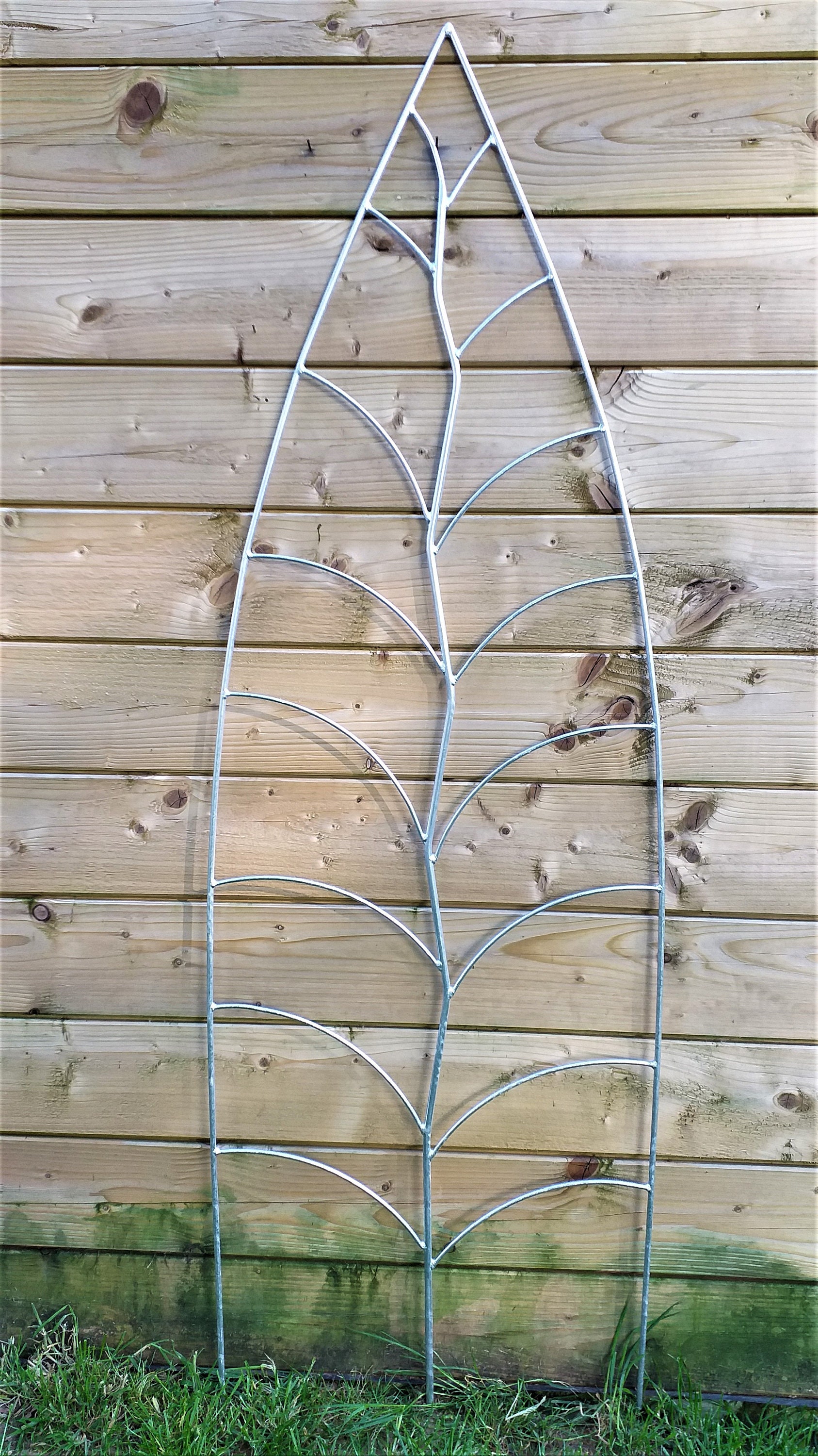 Trellis Plant Support Galvanised Leaf Shape Metal Trellis Etsy