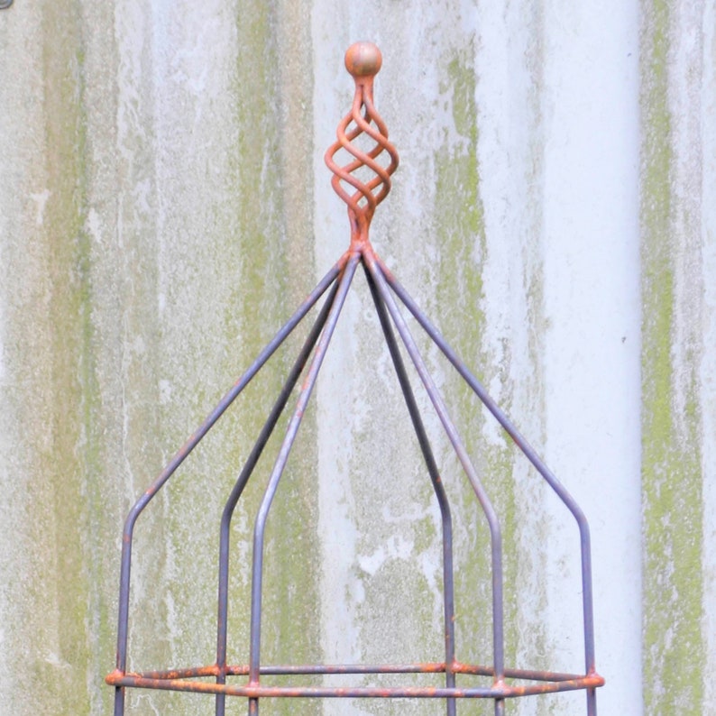 Obelisks Large Metal Garden Obelisk With Twist Top Rustic Etsy UK