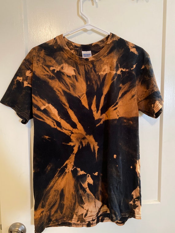 Bleach dyed tshirt black Etsy
