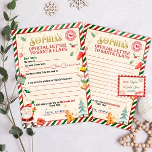 EDITABLE Official Letter to Santa Claus And Official Nice List Certificate Bundle North Pole Mail Christmas Eve Box Stamp mail Instant