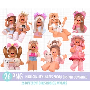 Kit Imprimible Roblox Niña Avatars Pink And Lila 100% Editable