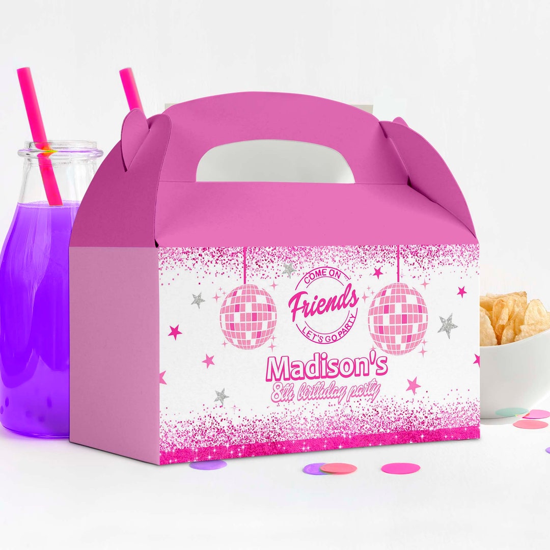 Doll Gable Box Label Pink Doll Party Favor Box Labels Etsy