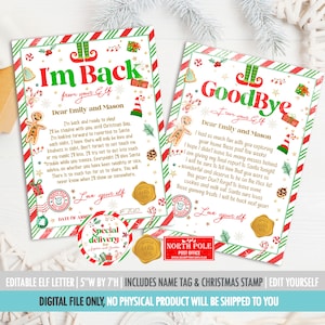 Elf Arrival letter I'm back letter from elf Hello from elf Christmas elf letter to kids from elf Digital Editable Printable Download